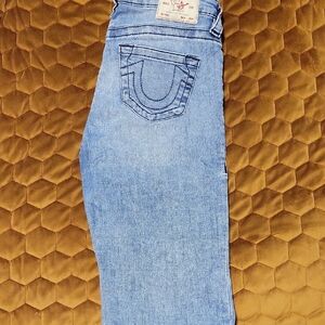 True Religion Denim Jeans Shorts with Signature Stitching